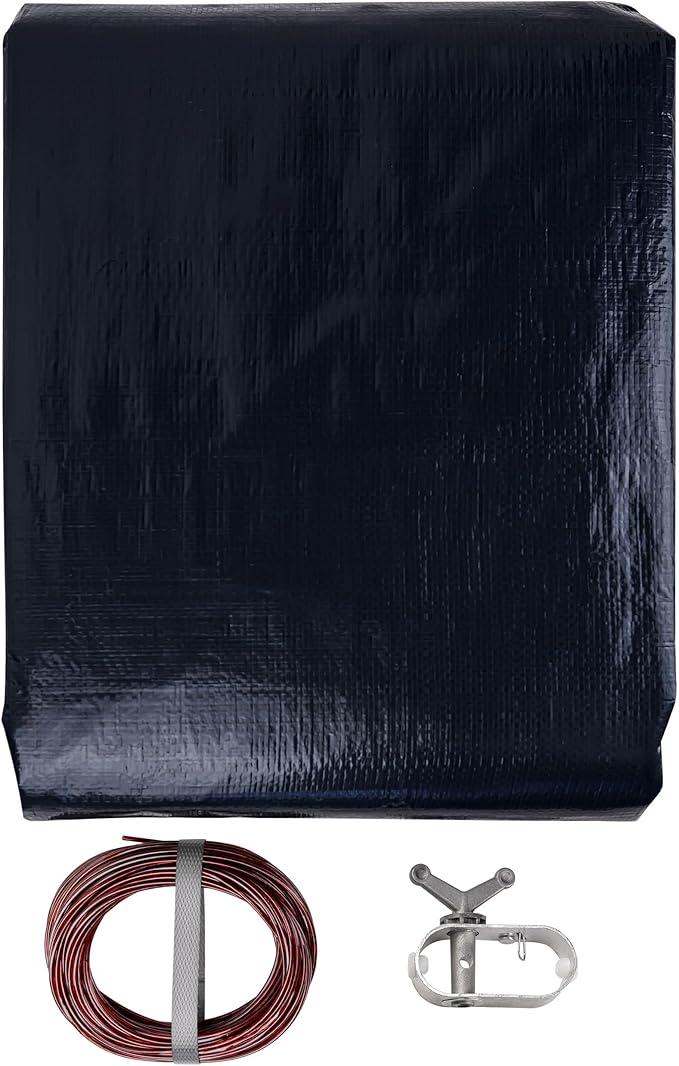 33’ ft. Round Pool Winter Cover for Above Ground Pools - 8-Year Warranty, Cold and UV Resistant, Weatherproof and Durable, Winch & Cable Included