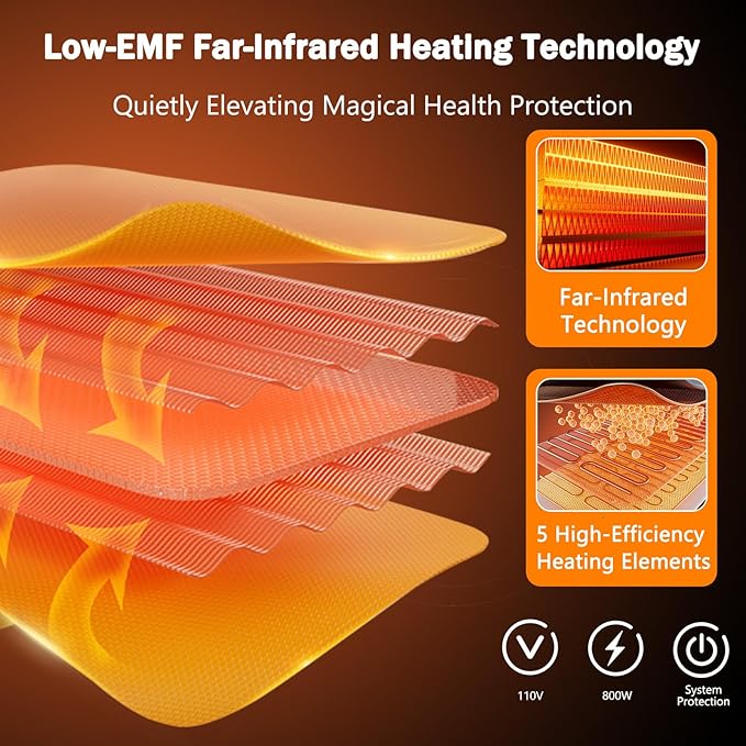 Far Infrared Saunas for Home Sauna Room Wood 800W Indoor Sauna Dry Sauna 110V with Control Panel and Tempered Glass Door, Bluetooth Speakers, Reading Lights and Circulation Vents - 35.2*27.6*61.6 IN