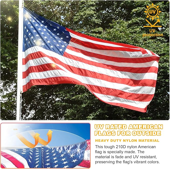 4x6 American Flag Outdoor Heavy Duty,4by 6 American Flag,US Flag,4' x 6' America Flag,America Flags For Outside 4x6,Embroidered USA Flags 4x 6,Long Lasting Best High Wind all Weather US Flags