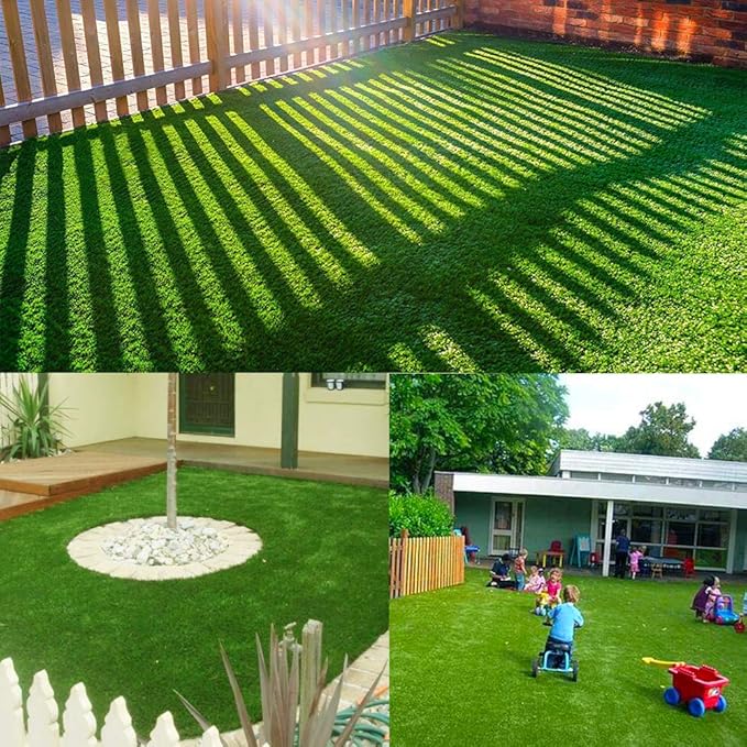 Artificial Grass Turf 9FTX23FT, 1.38" Pile Height Realistic Synthetic Grass, Indoor Outdoor Pet Faux Grass Astro Rug Carpet for Garden Backyard Patio Balcony