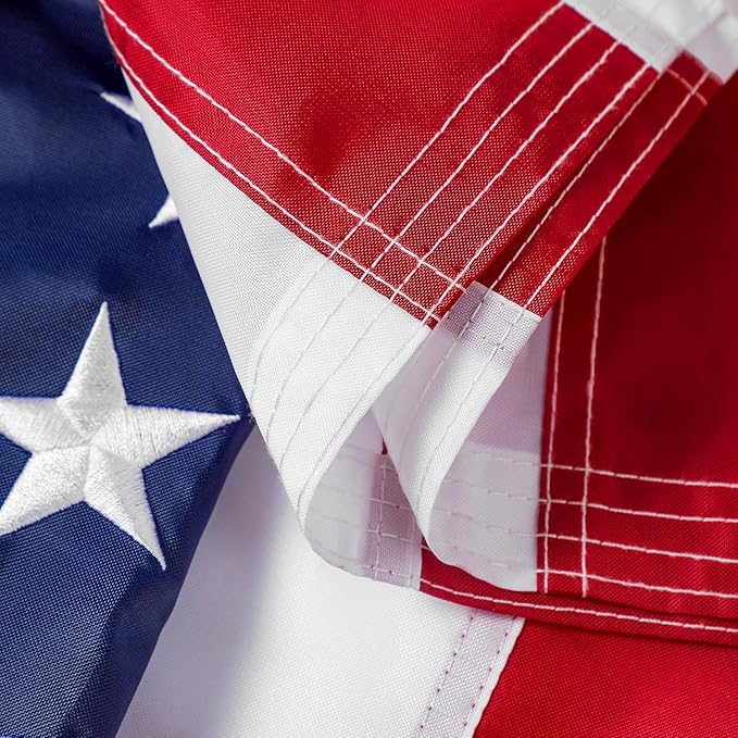 4 x 6 American Flag 4x6 ft: Long Lasting US Flag, Heavy Duty Nylon, Embroidered Stars, Sewn Stripes, Brass Grommets, UV Protection Perfect for Outdoors! USA Flag