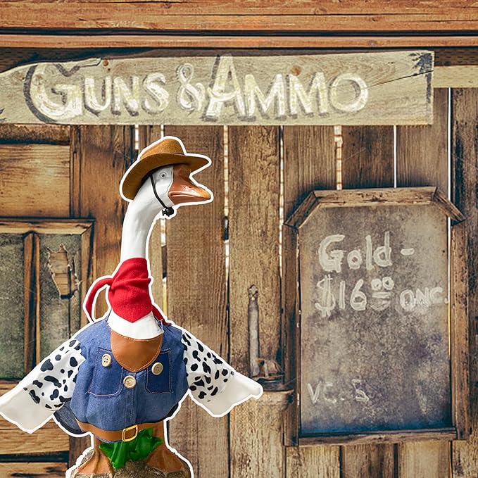 Porch Goose Outfits for 23" Plastic Porch Goose Cowboy Outfit Goose Clothes for Cement Goose for Indoor Outdoor Garden Yard Lawn Patio Art Decor(NZL)