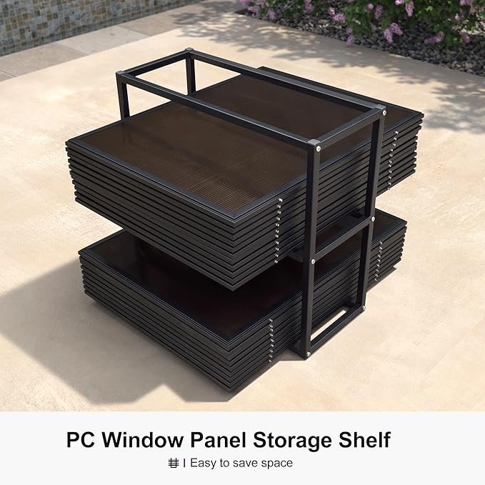 PURPLE LEAF 12' X 16' Sunroom Patio Hardtop Gazebo Double Top Galvanized Steel Roof Outdoor Screen House Aluminum Solarium Backyard Sun Room