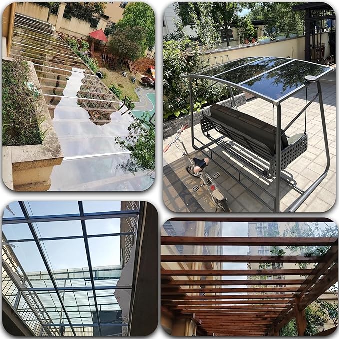 2mm Polycarbonate Sheet,Polycarbonate Greenhouse Panels,Roofing Transparent Insulation Daylighting Panels,Strong and not Easily Deformed,for Greenhouse Sheds Roofs,Carports.(Brown,2X 29.5ft)