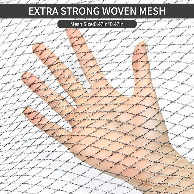 21 Feet Round Pool Leaf Net Cover - Pool Net Cover with 12 Pcs Swimming Pool Cover Clips - Leaf Net for 18FT Above Ground Pools
