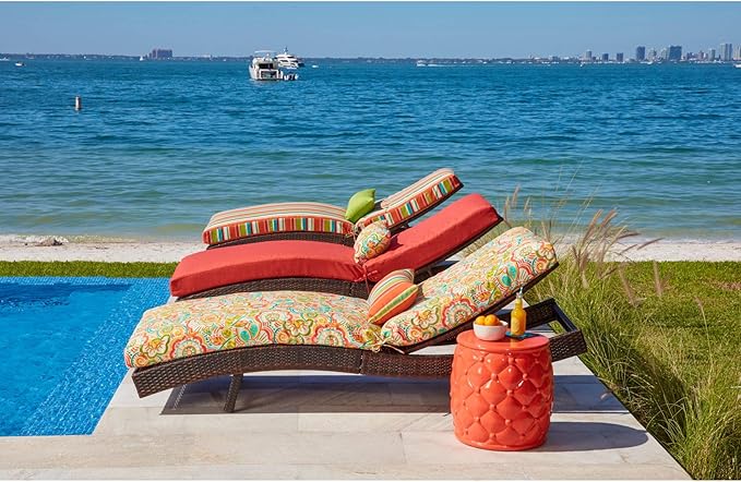 BrylaneHome 84" Chaise Cushion - Poppy Green