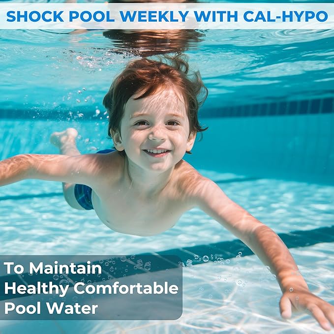 Pro-Grade Chlorine Pool Shock, 68% Cal-Hypo Granular Sanitizer, Prevents Bacteria & Algae, Restores Crystal Clear Water - Shock Treatment, Swimming Pool Chemical - 2 X 1lb
