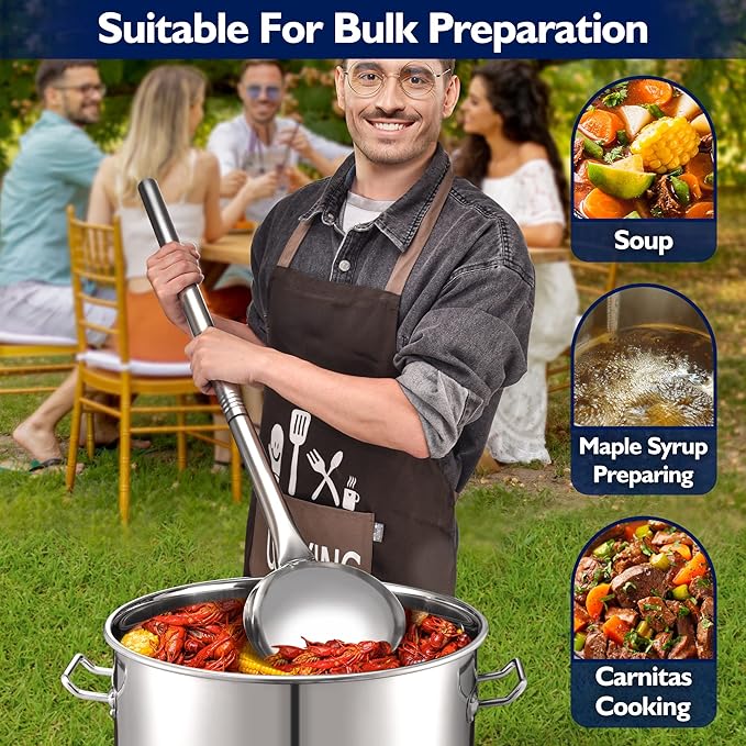 ARC 32QT Stainless Steel Stockpot with 200,000BTU Propane Burner, Seafood Boil Pot and Burner with Basket and 36 Inch Mix Spoon, Cookware for Crawfish Crab Shrimp Boil, Turkey Fryer, Tamale Steamer