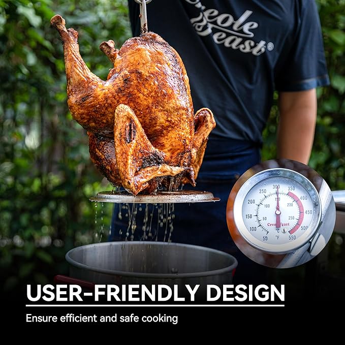 Creole Feast TFP1030 30 Qt. Turkey Fryer and 10 Qt. Fish Fryer Kit with 50,000 BTUs Propane Burner, Outdoor Deep Fryer & Seafood Boiler Steamer for Outdoor Cooking, Silver & Black