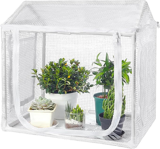 Fully Enclosed Mini Greenhouse Indoor, Small Indoor Greenhouse with Top Opening, Waterproof mini Green House 23.6"x15.7"x23.6" for Garden Small Plants, Succulent, Seedlings