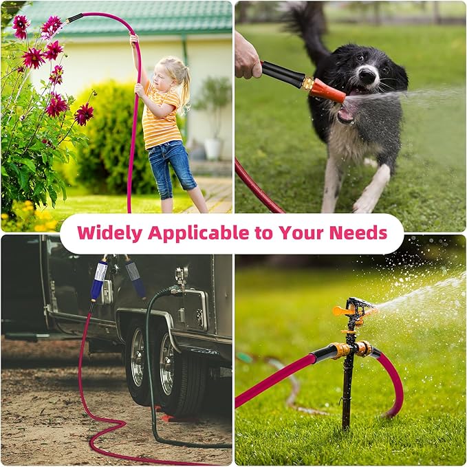 WELLUCK Garden Hose 5/8 in x 10 ft, Heavy Duty Durable Anti Kink Flexible Garden Water Hose for Drinking Water Safe BPA Free, All-weather Lightweight Water Hose for Garden RV Camper Marine
