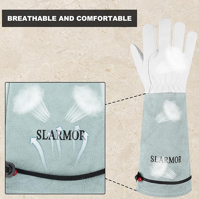 Long Gardening-Gloves Women/Men-Thorn proof Rose Pruning Heavy Duty Gauntlet-XL