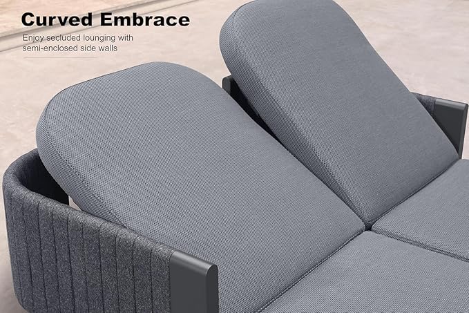 PURPLE LEAF Patio Furniture Set with 2 Person Lounge Chair 9 Pieces Outdoor Conversation Sets PP Rope Patio Sofa with Table Manual Weaving Deep Seating Furniture for Porch Lawn Backyard Gray