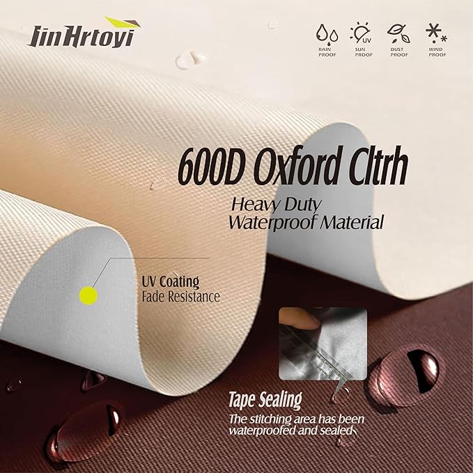 Outdoor Chair Covers 2 Pack, (27W x32D x37H inches)100% Waterproof Heavy Duty Patio Furniture Covers ,Outdoor Furniture Covers Waterproof for Patio Chair Covers,Beige&brown