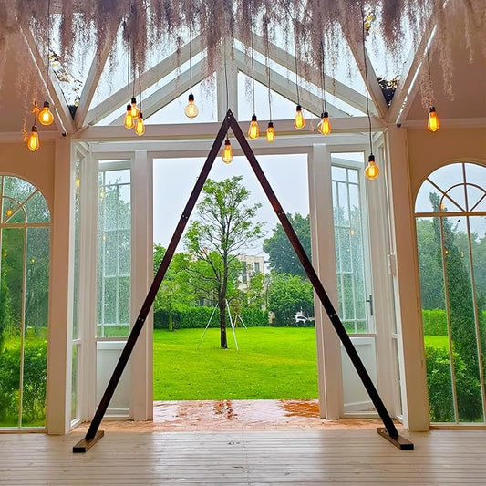 7.87FT Wooden Wedding Arch, Wood Arch for Wedding Ceremony Gorgeous Arbor Backdrop Stand for Garden Parties