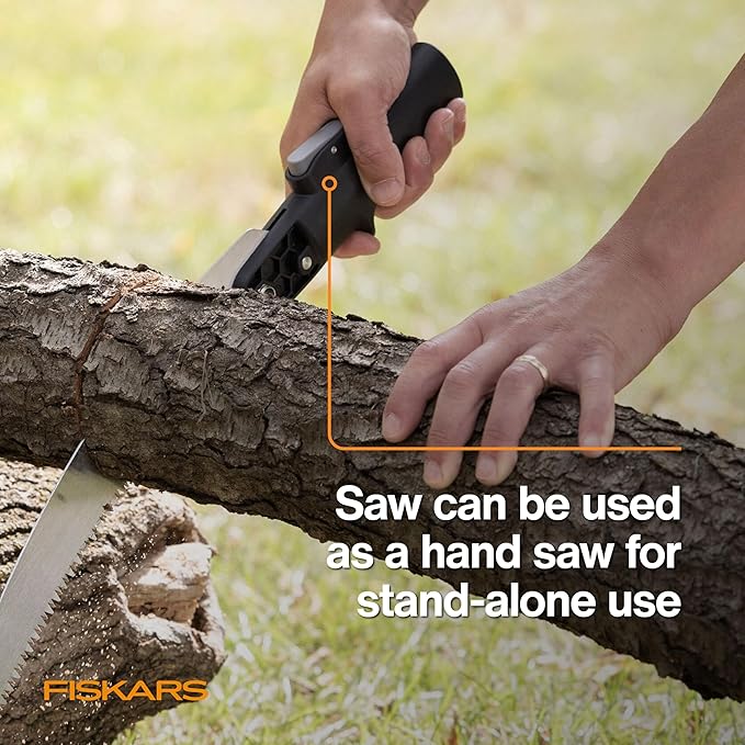 Fiskars XtendControl Extendable Tree Pruner (14 ft), Adjustable Branch Trimmer with 15" X2 Hook Bill Saw, 3-6 ft & 4-8 ft Extension Poles, and Secure Locking System for Precision Cutting