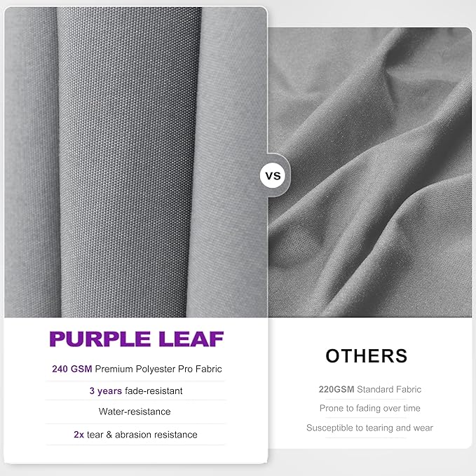 PURPLE LEAF 10' X 10' Swivel Outdoor Patio Aluminum Umbrella with Base Left-right Tilting Cantilever Offset Umbrella with UV Resistant Heavy Duty Fabric for Deck Pool Patio Backyard, Pebble Grey