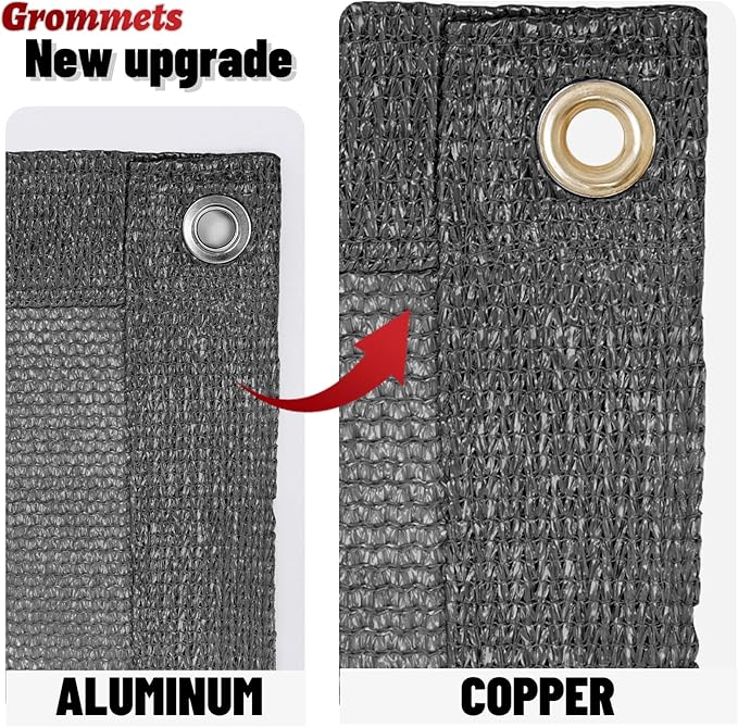 SUNNY GUARD Shade Cloth Custom Size 3x15 FT Sun Shade Screen Fabric Shade Cover Tarp with Grommets for Pergola Backyard Garden, Dark Grey(We Customized)