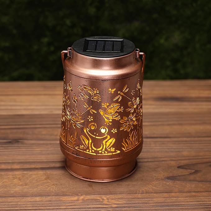 Frog Solar Lanterns Outdoor Waterproof - Decorative Hanging Solar Lights for Garden Patio, Gifts for Women, Men, Frog Lovers, Yard Table Lawn Porch Pathway Decor