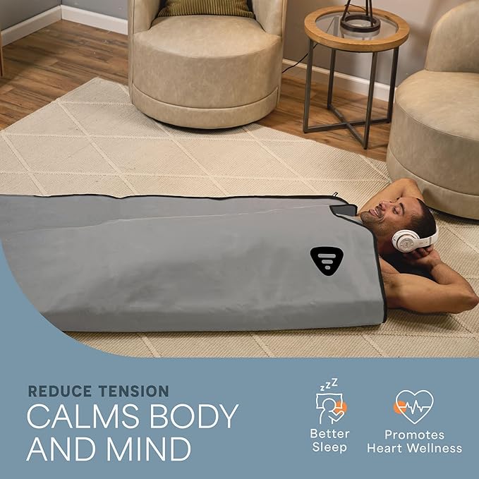 LifePro RejuvaWrap Far Infrared Sauna Blanket for Detox & Relaxation – Available in 5 Colors & 3 Models – Portable Sauna Blanket Infrared for Muscle Relief, Circulation & Recovery – 9 Heat Levels