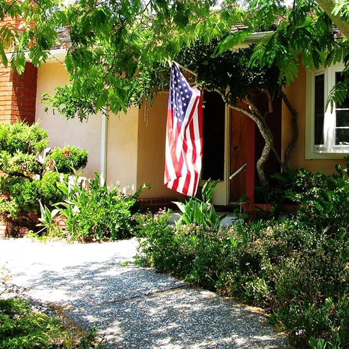 American Flag 6x10 FT Embroidered Stars, Sewn Stripes, Brass Grommets Polyester US Flag Long Lasting for Outdoor Use