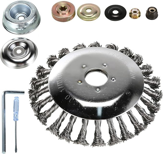 6 inch Steel Wire Trimmer Head Unbreakable Wired Trimmer Blade 2 packs of Adapters - Yard Patio Wire Weed Eater Head with Adapters for Optimal Lawn Mover String Trimmer Head Replacement Contains