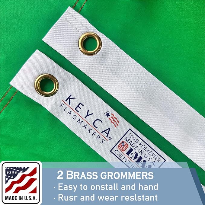 Ireland Flag 2x3 FT 100% Made in The USA-Heavy Duty Vibrant Colours Double Sided Irish National Flag with 2 Brass Grommets for Home/Company/Indoor Outdoor Decoration