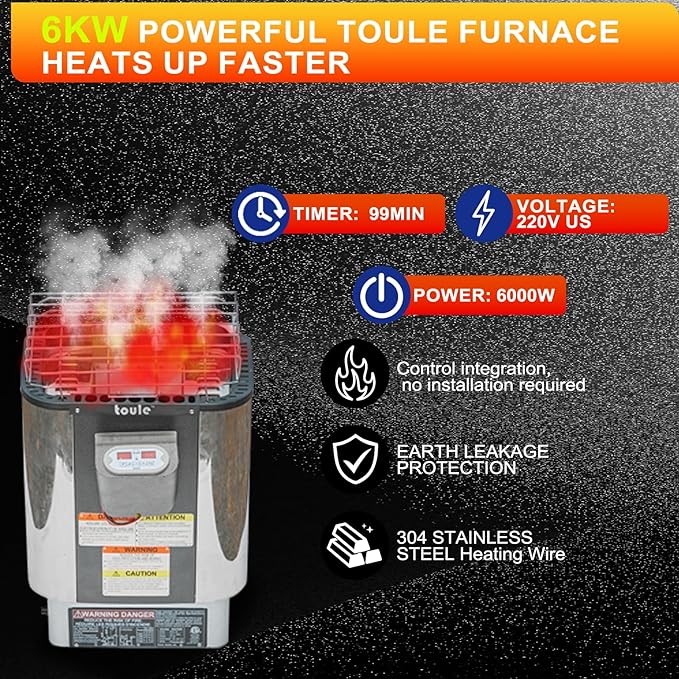 Outdoor Barrel Sauna, 6 Person Wood Steam Saunas Room with Porch, 6kw Toule Electric Heater with Sauna Stone, Canadian Helmock, Roof, 94.48”*70.86“*70.86“ (Helmock)