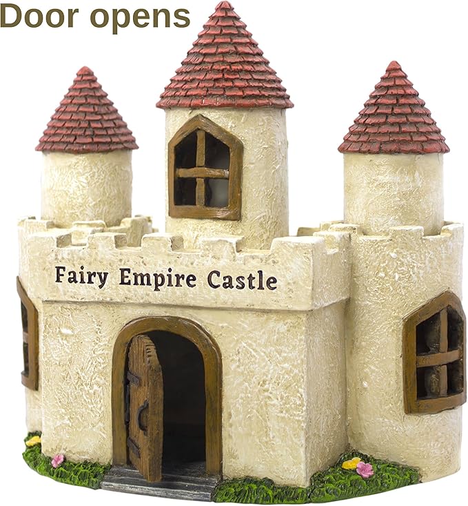 PRETMANNS Fairy Garden House – Large Fairy House for Outside – 9” High with Door That Opens – Sturdy Fairy Garden Building – Adorable Miniature Garden Accessories Supplies