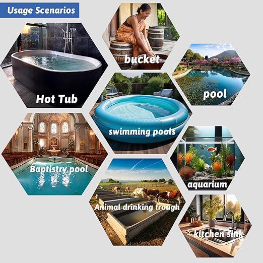 3000W 240V Immersion Water Heater Hot Tub & Inflatable Pool Portable Electric Submersible Water Heater with Thermostat, GFCI for spa tub, Bucket, Bathtubs, baptismal Pool & Above Ground Pool