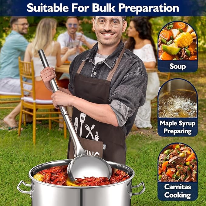 ARC 40QT Seafood Boiling Kit, 200,000BTU Propane Burner and 36" Large Spoon, Crawfish Boil Pot w/Basket and Steamer Rack, Outdoors Cooking and Steaming, Large Turkey Fryer Pot, Lobster Shrimp Pot