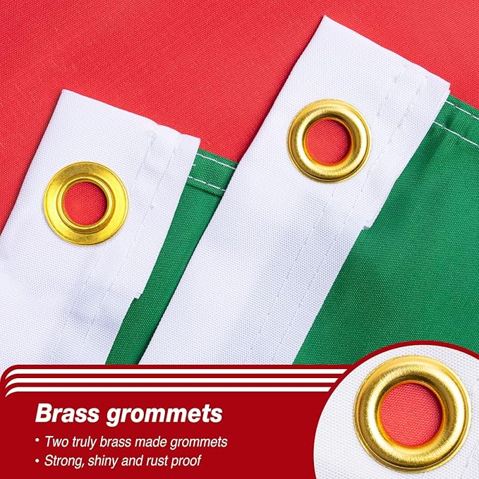 Italy Italian Flag 3x5 ft Outdoor, Double Sided 3 Ply Heavy Duty Italy National Country Flag, 100% Quality Polyester Italian Banner with Brass Grommets 4 Rows Stitches