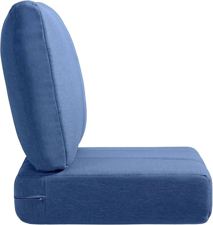 Luxury 24x24x6 Inch Kitty Outdoor Cushions for 5 Peice Patio Set - Set of 5 Outside Deep Seat Cushion for Porch Furniture Dining Rocking Glider Loveseat Sectional Sofa - Navy Blue