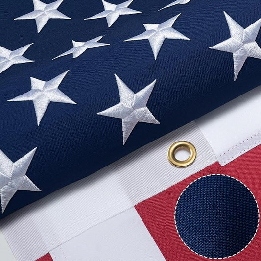 High Wind American Flag for Outdoor 30x50 Ft - Heavy Duty Allegiance US Flag with Embroidered Stars, Sewn Stripes & Brass Grommets All Weather Fade Resistant for Outside Use