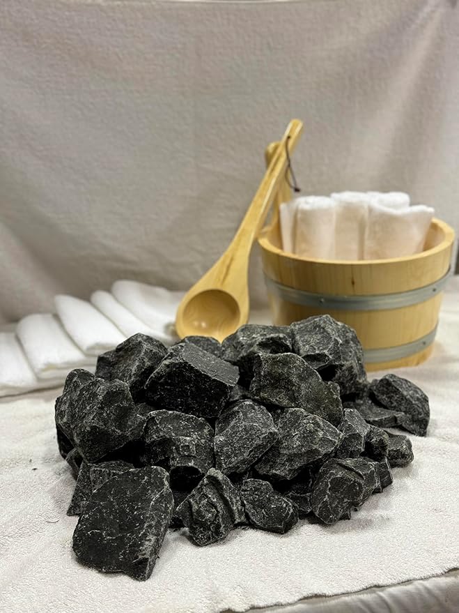Generic Sauna Rocks, 35 LB Box, Igneous Basalt Steam Sauna Stones, by Loyly Sauna Rocks, Dark Gray
