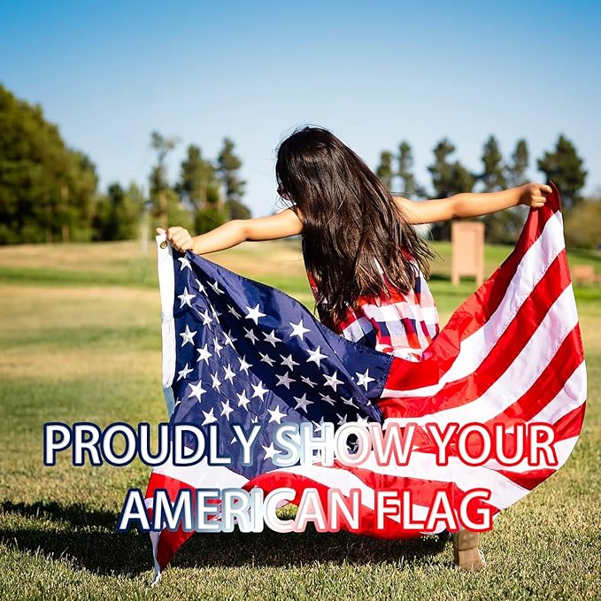 2.5X4 American Flag for Outside, Best Embroidered Stars And Sewn Stripes, 210D Heavy Duty Polyester, Suitable For Outdoor High Winds Areas (American flag 2.5x4 FT)