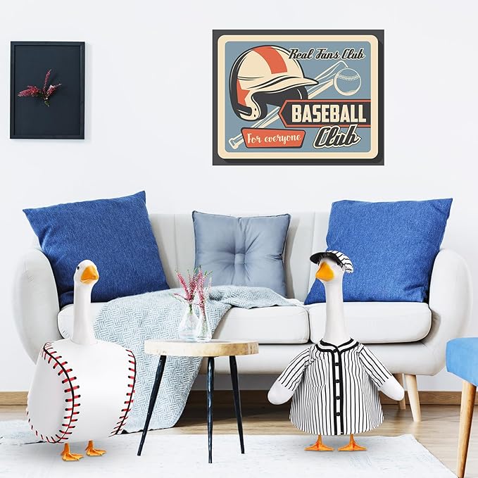 Abbylike 2 Set Baseball Goose Outfit Baseball Costume Lawn Porch Game Day Clothes for 23" Goose Outdoor Patio Yard Lawn Art Ball Celebrations Decor