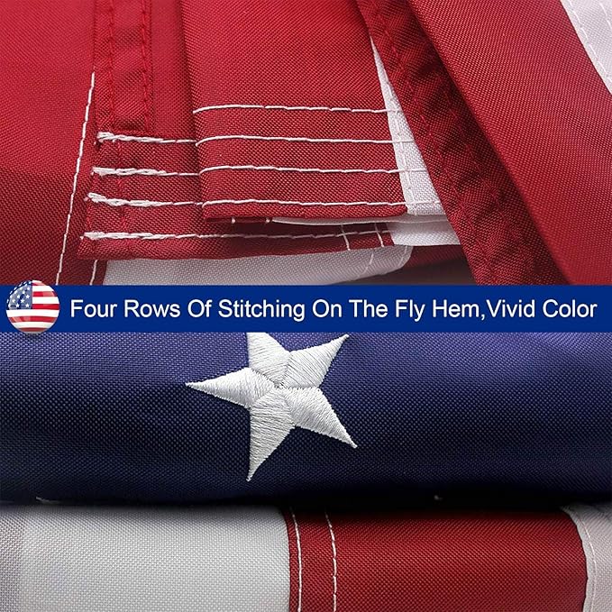 2.5X4 American Flag for Outside, Best Embroidered Stars And Sewn Stripes, 210D Heavy Duty Polyester, Suitable For Outdoor High Winds Areas (American flag 2.5x4 FT)