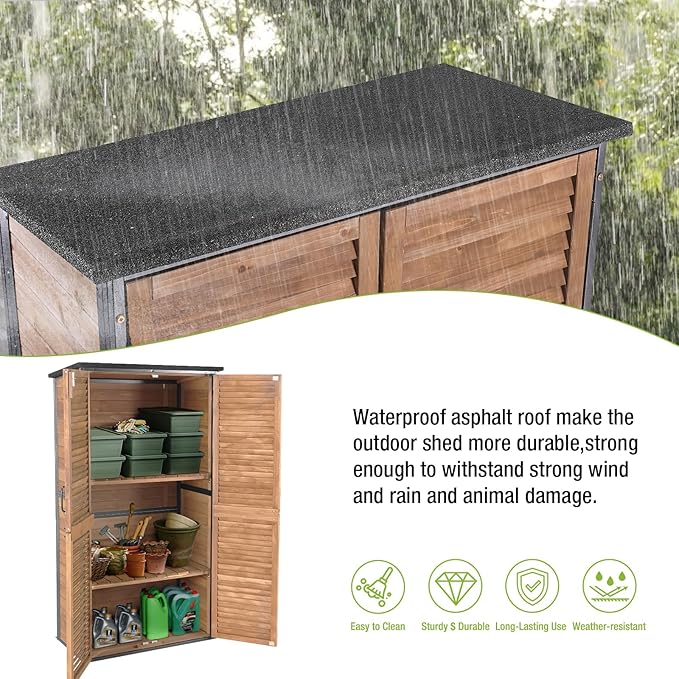 Outdoor Storage Shed Garden Cabinet with Strong Iron Frame Large Garden Shed with Floor,Waterproof