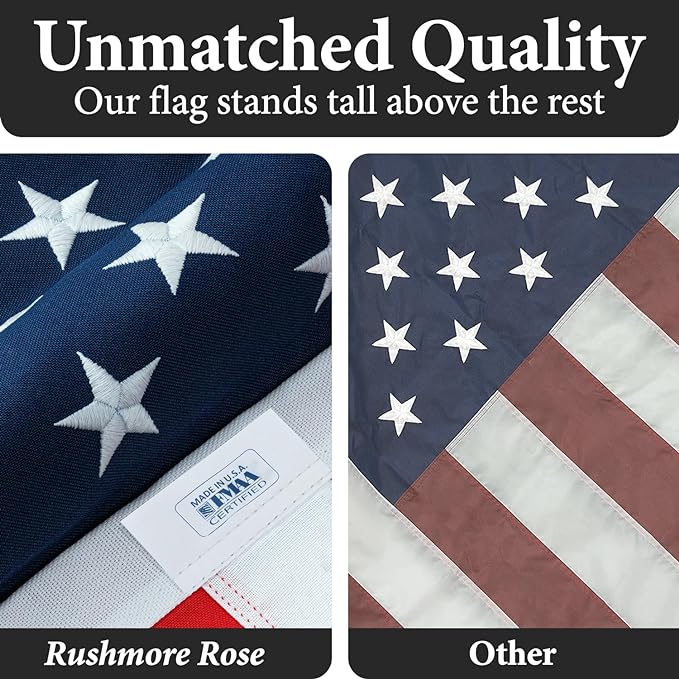 American Flags for Outside 4x6 -100% MADE IN THE USA,Indestructible Durable Outdoor Heavy Duty Spun Polyester US Flag United States Flags Sewn Stripes and Embroidered Stars,FMAA Certified,4th of July