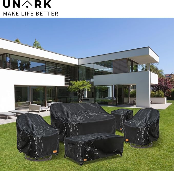 Outdoor Patio Coffee Table Cover, 600D Waterproof Heavy Duty Outdoor Table Cover, Patio Furniture Covers 48 x 28 x 16 inches Black