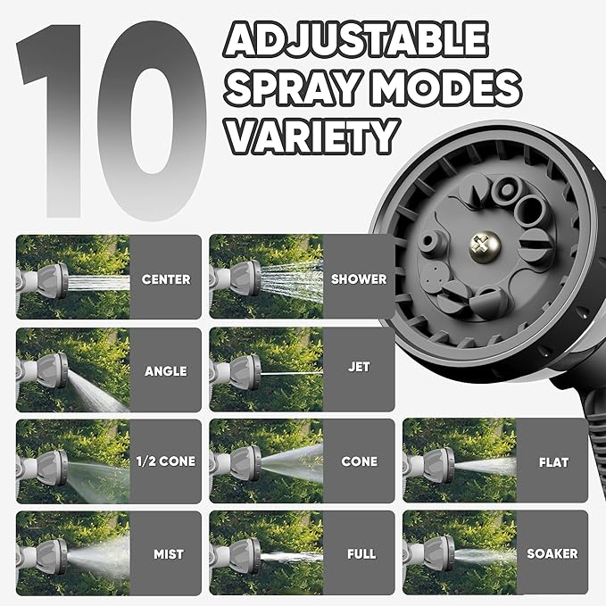 SILVEL Retractable Garden Hose Reel – 1/2 in x 150FT Heavy Duty Automatic Hose Reel Wall Mounted, Upgraded UV Resistant with 10 Pattern Nozzle, Any Length Lock & Slow Return System, 180°Swivel Bracket