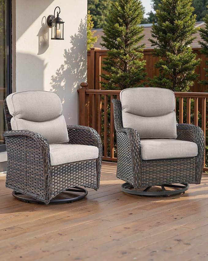 Pop 22x25/22x24 Outdoor Furniture Cushions Set of 6 - Comfortable Patio Chair Cushion for Rattan Wicker Dining Rocking Swivel Chairs Loveseat Couch L-Shape Sectional Sofa - Beige/Smile