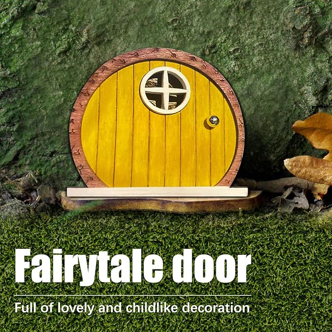 Enchanted Fairy Door for Tree Trunks - Weather-Resistant Miniature Garden Decor, 6-Piece Whimsical Outdoor Accessory Kit for Kids & Fantasy Enthusiasts (Fairy Tale Style-2)