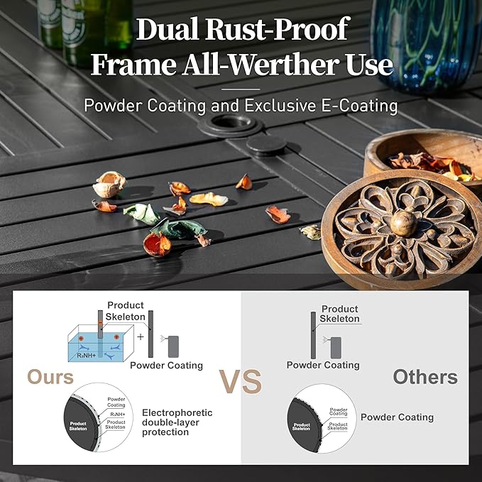 Patio Table and Chairs Set of 4, All-Weather Breathable Textilene Patio Chair with Gourd-Shaped Armrests, 42x42 Round Table with Umbrella Hole, 5 Pcs Metal Frame Patio Dining Set