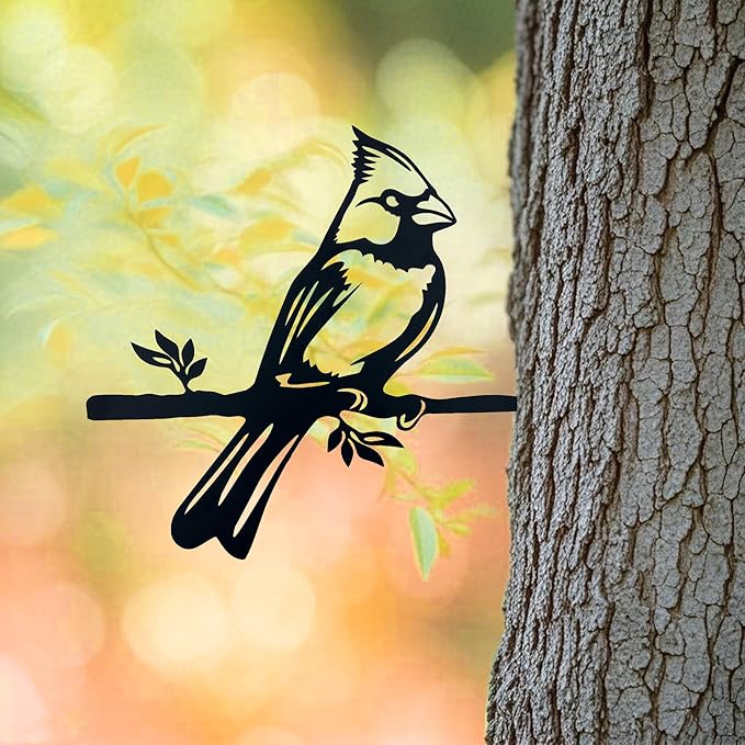 Memorial Cardinal Bird Garden Statue, Metal Birds Yard DéCor, Outdoor Bird DéCor, for Backyards, Patios and Outdoor Spaces, Best Memorial Gifts for Women