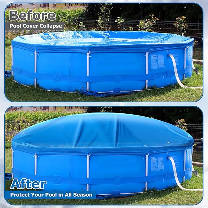 Hungdao 8 ft x 8 ft Pool Air Pillows for Above Ground Heavy Duty Air Pillow Kit for Winterize Closing Large Square Cushion Swimming Pool Closing Protects Covers with Cords