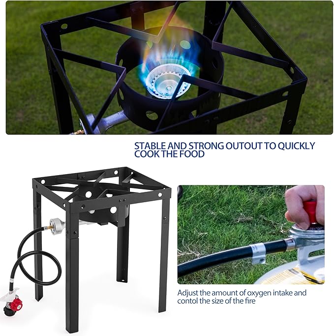 58,000 BTU Outdoor Fryer, 18 Qt. Deep Fryer Pot and 2 Inner Baskets, Ideal for Frying Fish, Chicken Wings, French Fries