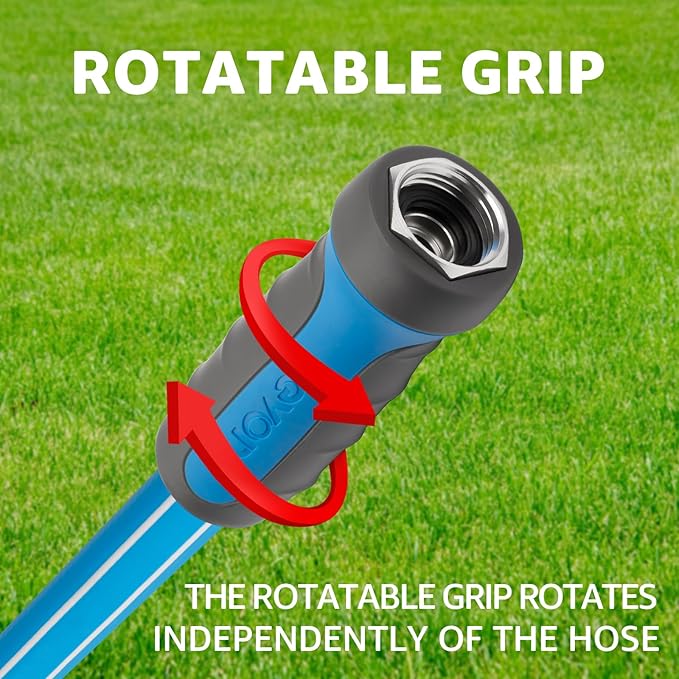 Fevone Garden Leader Hose 3 ft., Lightweight Hybrid Water Hose, Flexible and Durable, Leak-Free Connections