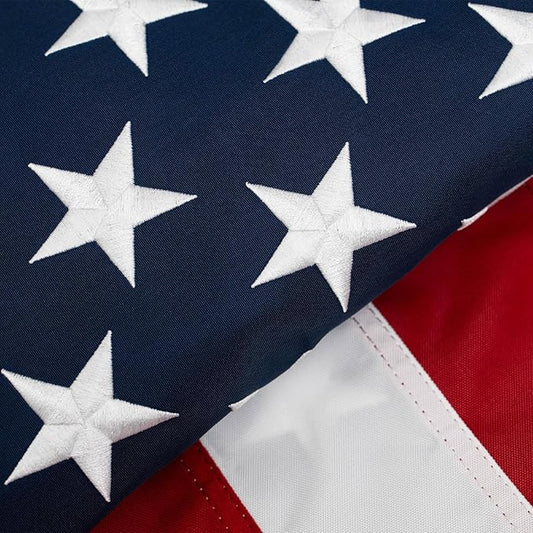 Homissor American Flags for Outside US Flag 5x8 Heavy Duty Outdoor Large USA Banner Embroidered Stars High Wind All Weather Sewn Stripes Brass Grommets